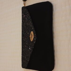 Crystals black purse/bag with glitter